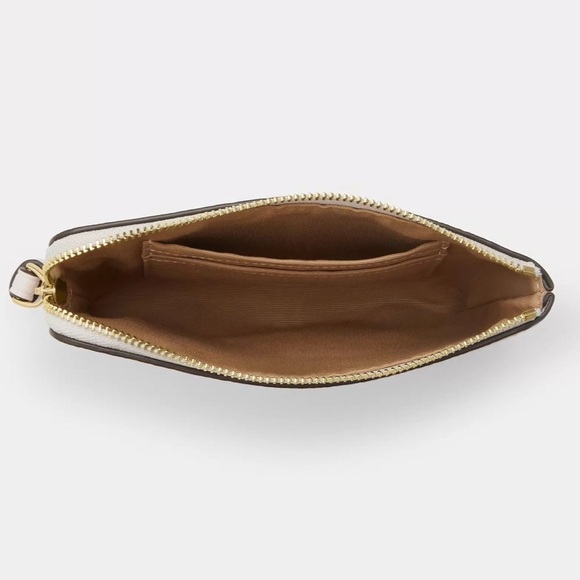 Coach Corner Zip Wristlet with Star Print Gold/Chalk NWT - Picture 2 of 5